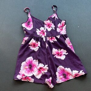 💜5 for $25 Elegant Floral romper - Purple and Pink